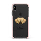 Tibetan Spaniel Personalised Apple iPhone Xs Max Impact Case Pink Edge on Black Phone