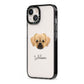 Tibetan Spaniel Personalised iPhone 13 Black Impact Case Side Angle on Silver phone