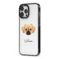 Tibetan Spaniel Personalised iPhone 13 Pro Max Black Impact Case Side Angle on Silver phone