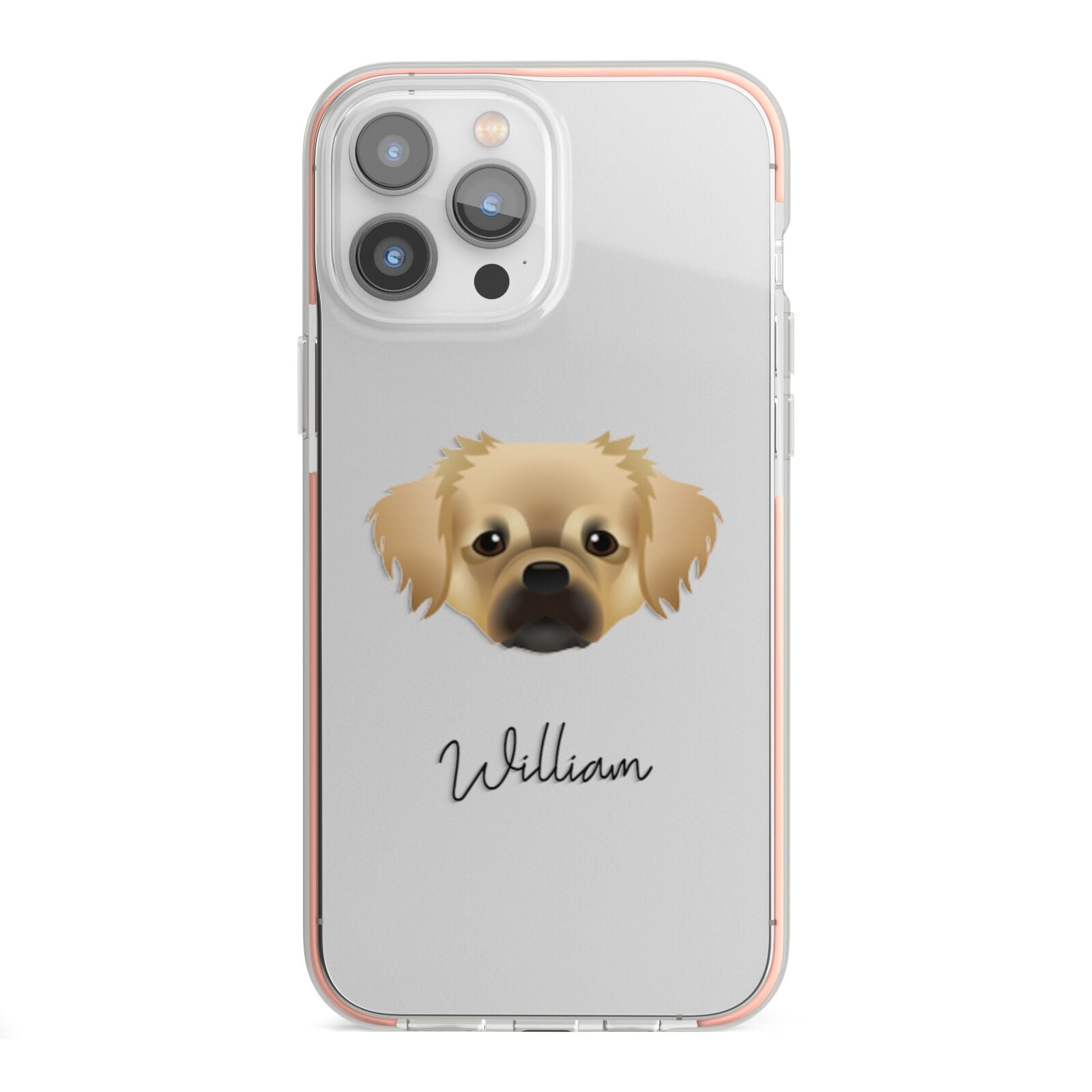 Tibetan Spaniel Personalised iPhone 13 Pro Max TPU Impact Case with Pink Edges