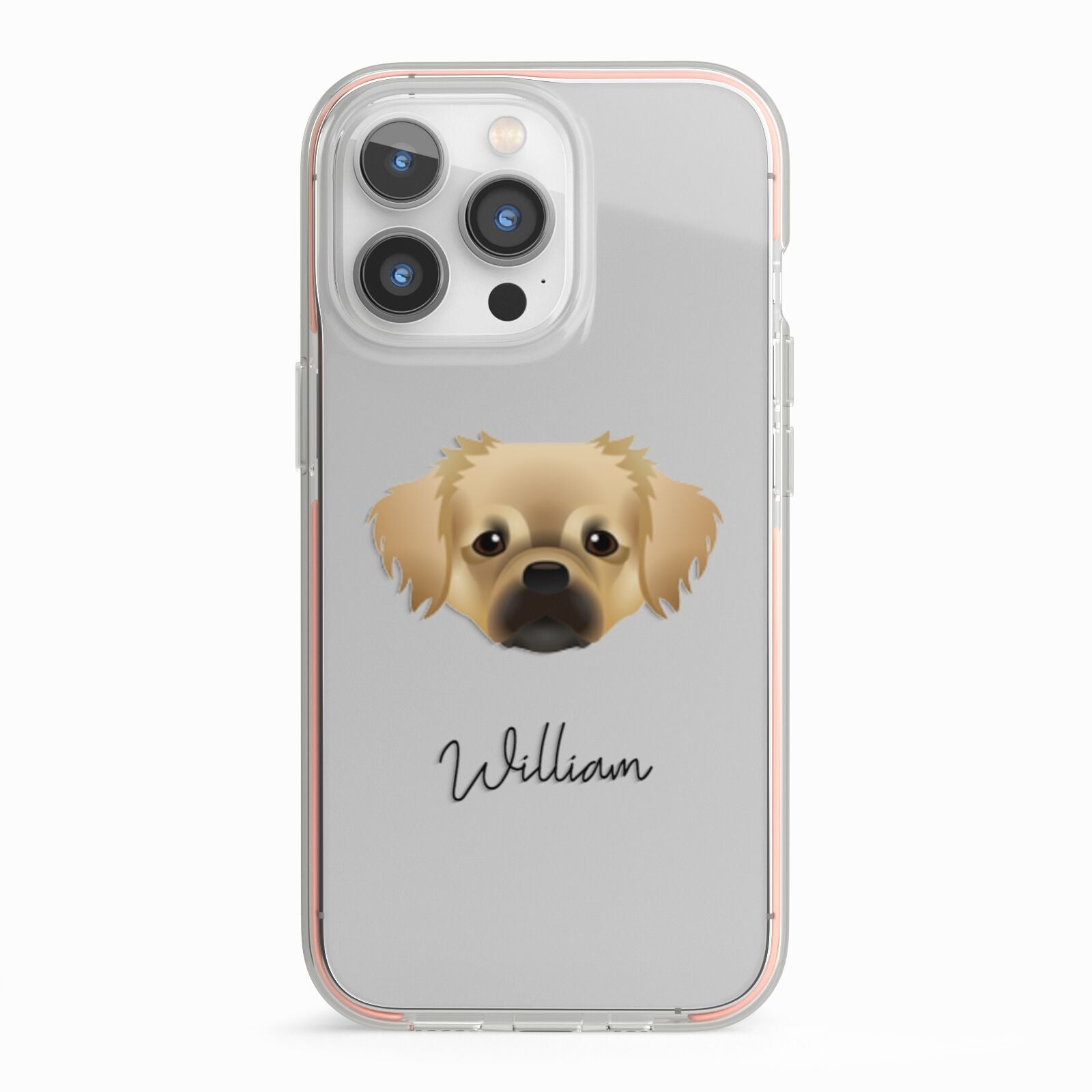 Tibetan Spaniel Personalised iPhone 13 Pro TPU Impact Case with Pink Edges
