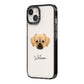 Tibetan Spaniel Personalised iPhone 14 Black Impact Case Side Angle on Silver phone