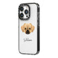 Tibetan Spaniel Personalised iPhone 14 Pro Black Impact Case Side Angle on Silver phone