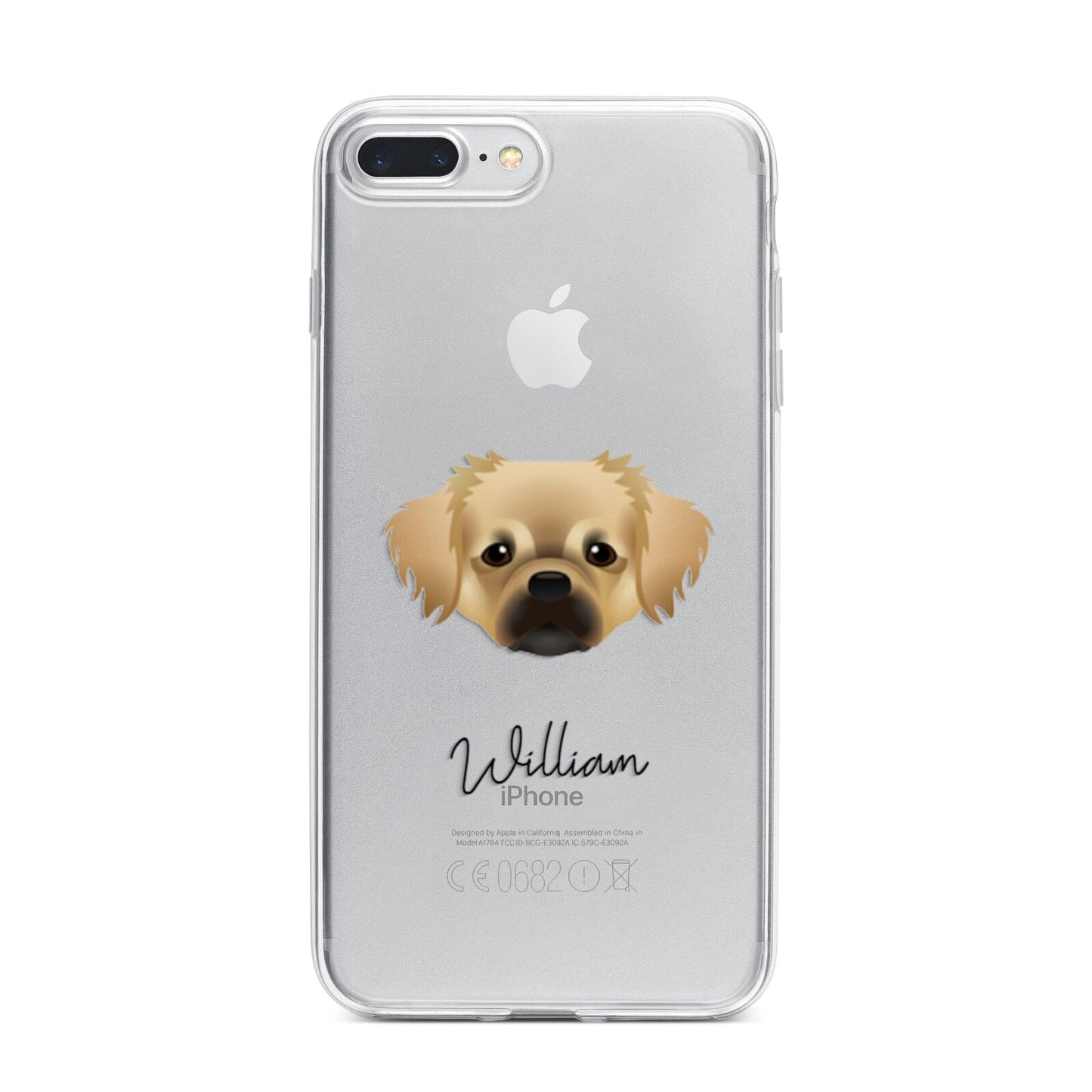 Tibetan Spaniel Personalised iPhone 7 Plus Bumper Case on Silver iPhone