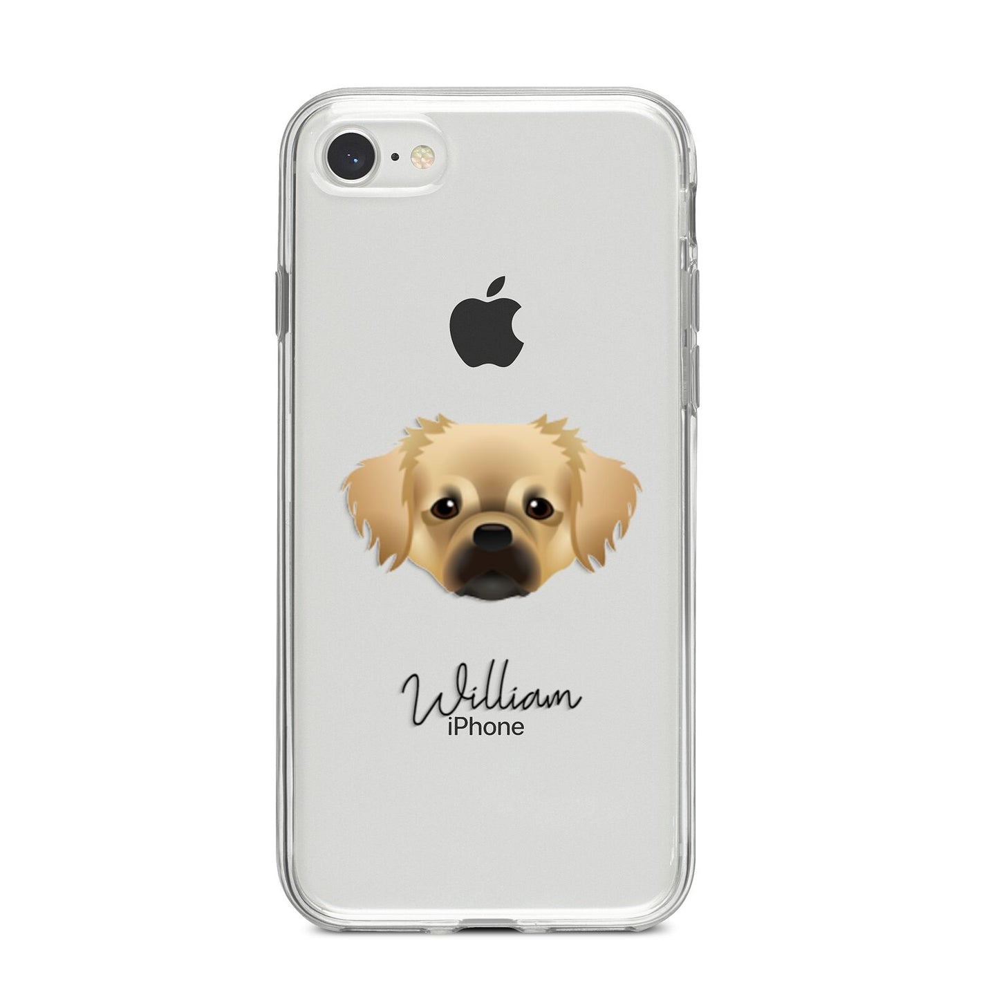 Tibetan Spaniel Personalised iPhone 8 Bumper Case on Silver iPhone