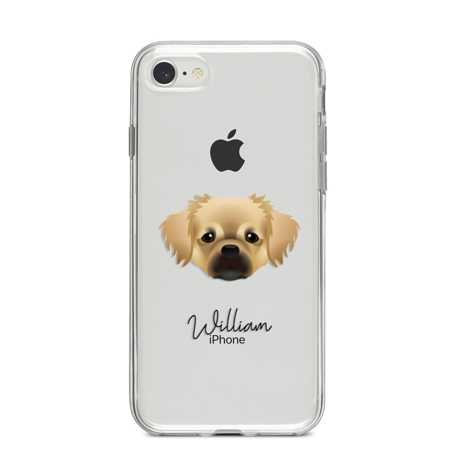 Tibetan Spaniel Personalised iPhone 8 Bumper Case on Silver iPhone