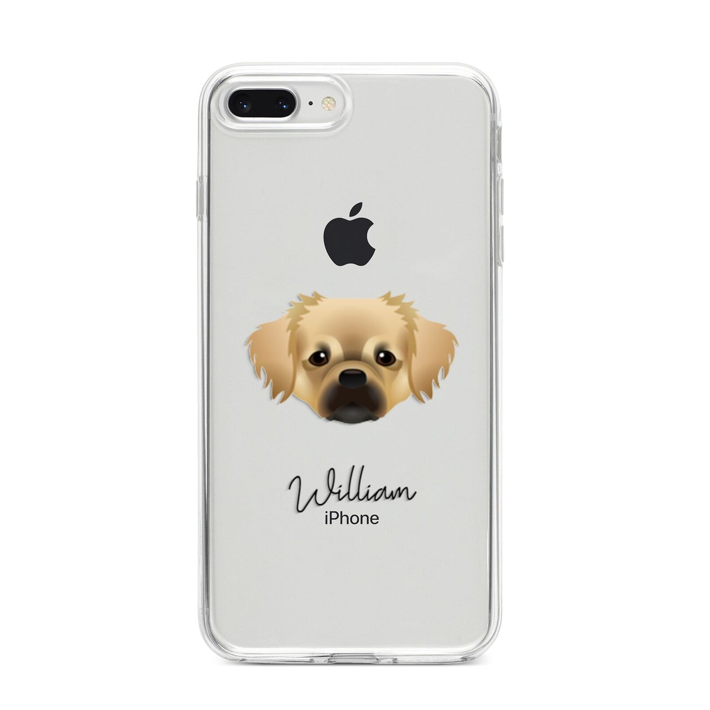 Tibetan Spaniel Personalised iPhone 8 Plus Bumper Case on Silver iPhone