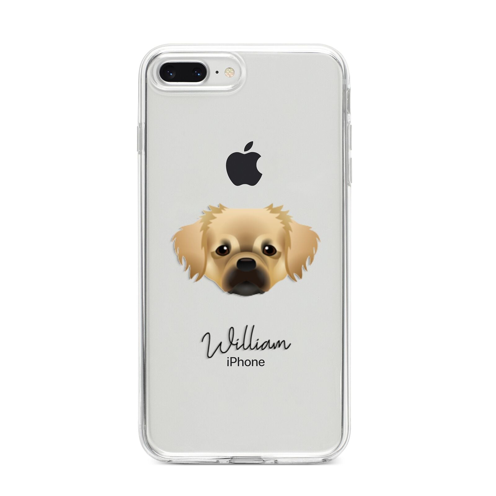 Tibetan Spaniel Personalised iPhone 8 Plus Bumper Case on Silver iPhone