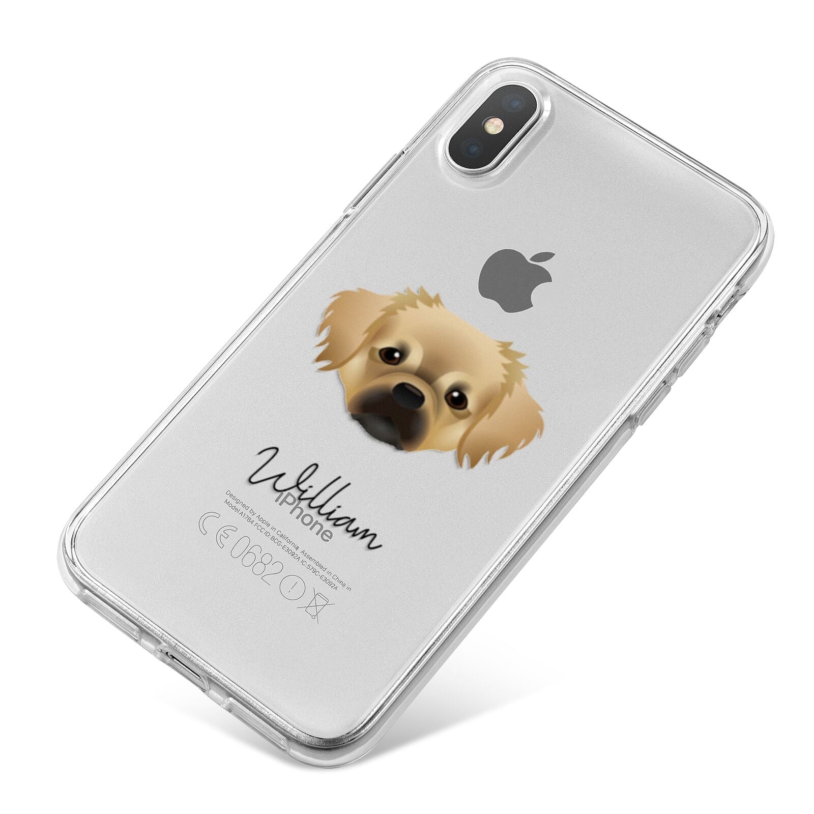 Tibetan Spaniel Personalised iPhone X Bumper Case on Silver iPhone