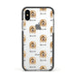 Tibetan Terrier Icon with Name Apple iPhone Xs Impact Case Black Edge on Silver Phone