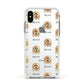 Tibetan Terrier Icon with Name Apple iPhone Xs Impact Case White Edge on Silver Phone