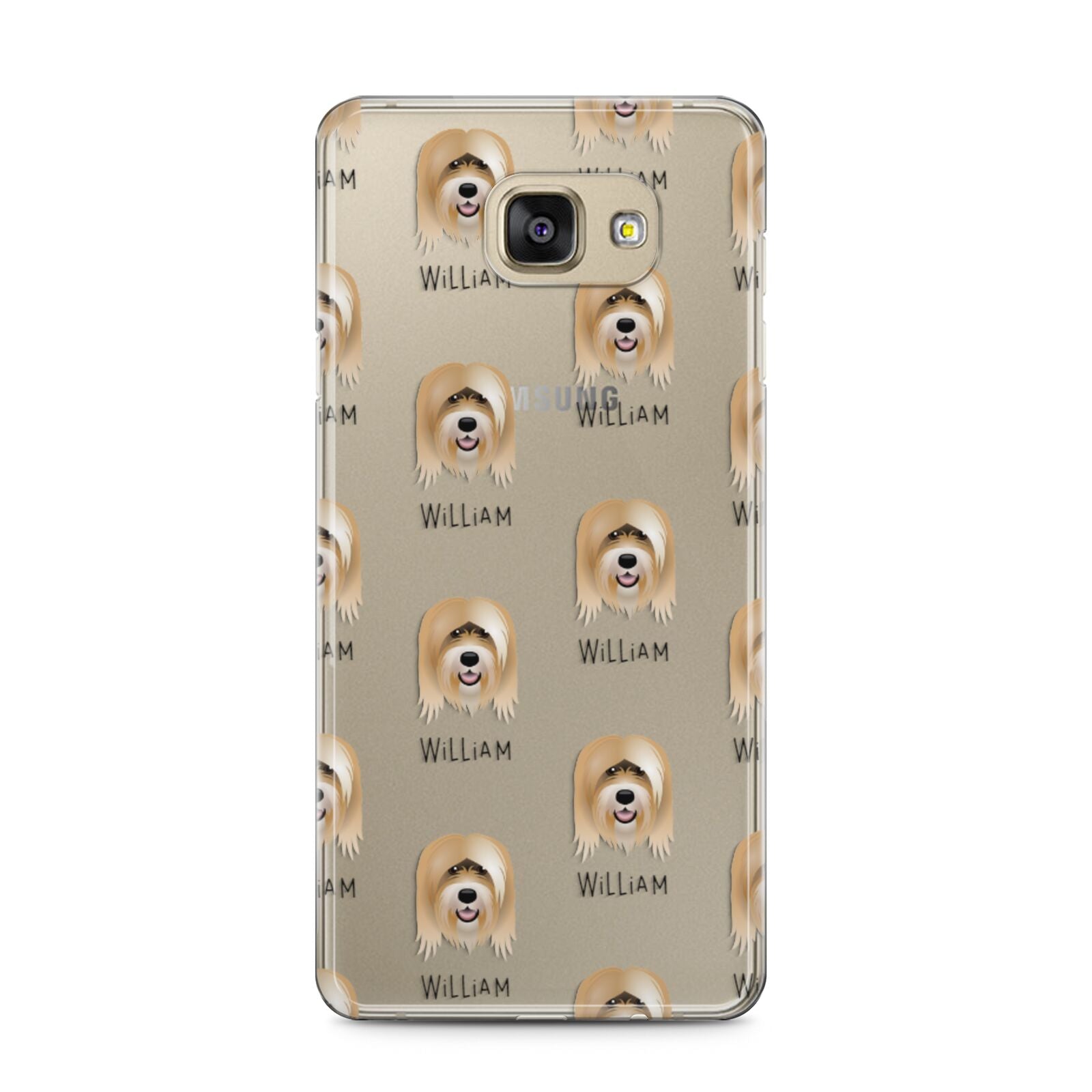Tibetan Terrier Icon with Name Samsung Galaxy A5 2016 Case on gold phone
