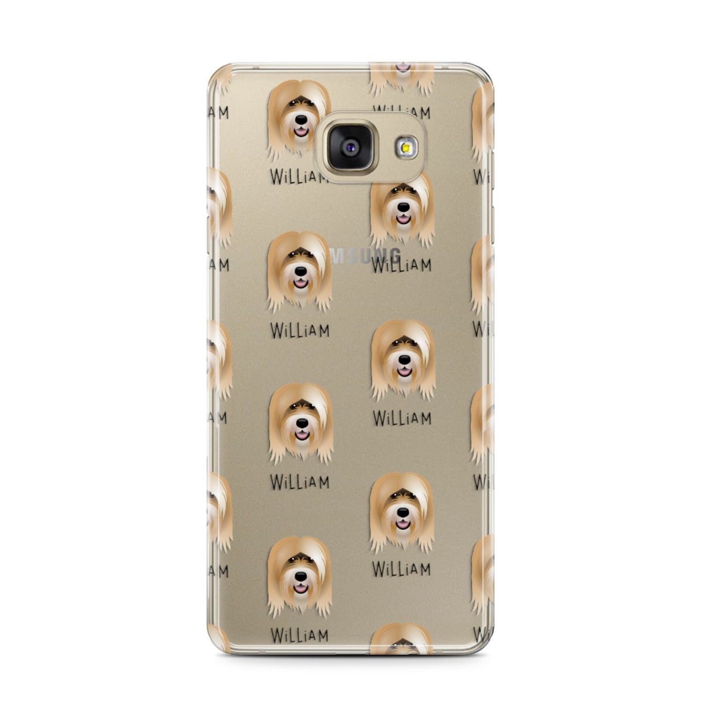 Tibetan Terrier Icon with Name Samsung Galaxy A7 2016 Case on gold phone