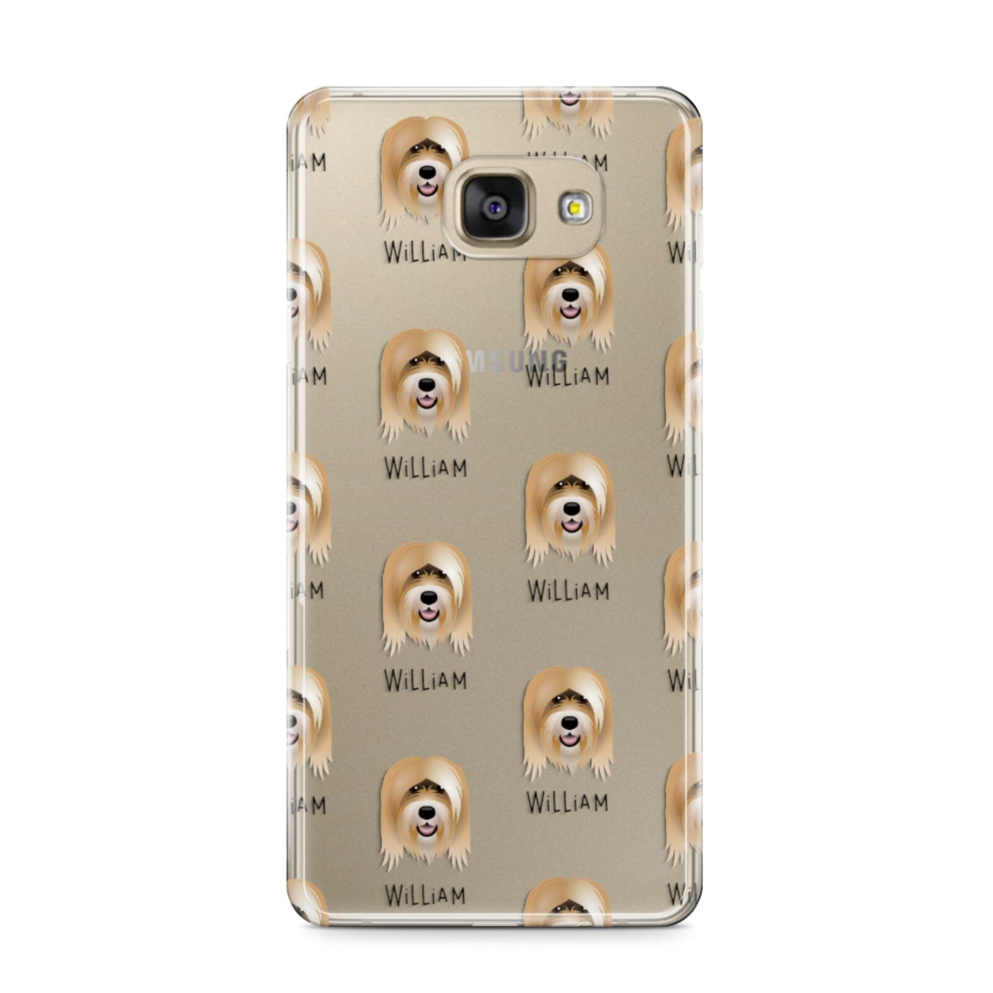 Tibetan Terrier Icon with Name Samsung Galaxy A9 2016 Case on gold phone