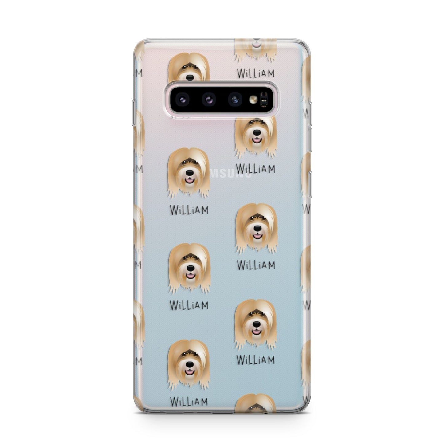 Tibetan Terrier Icon with Name Samsung Galaxy S10 Plus Case