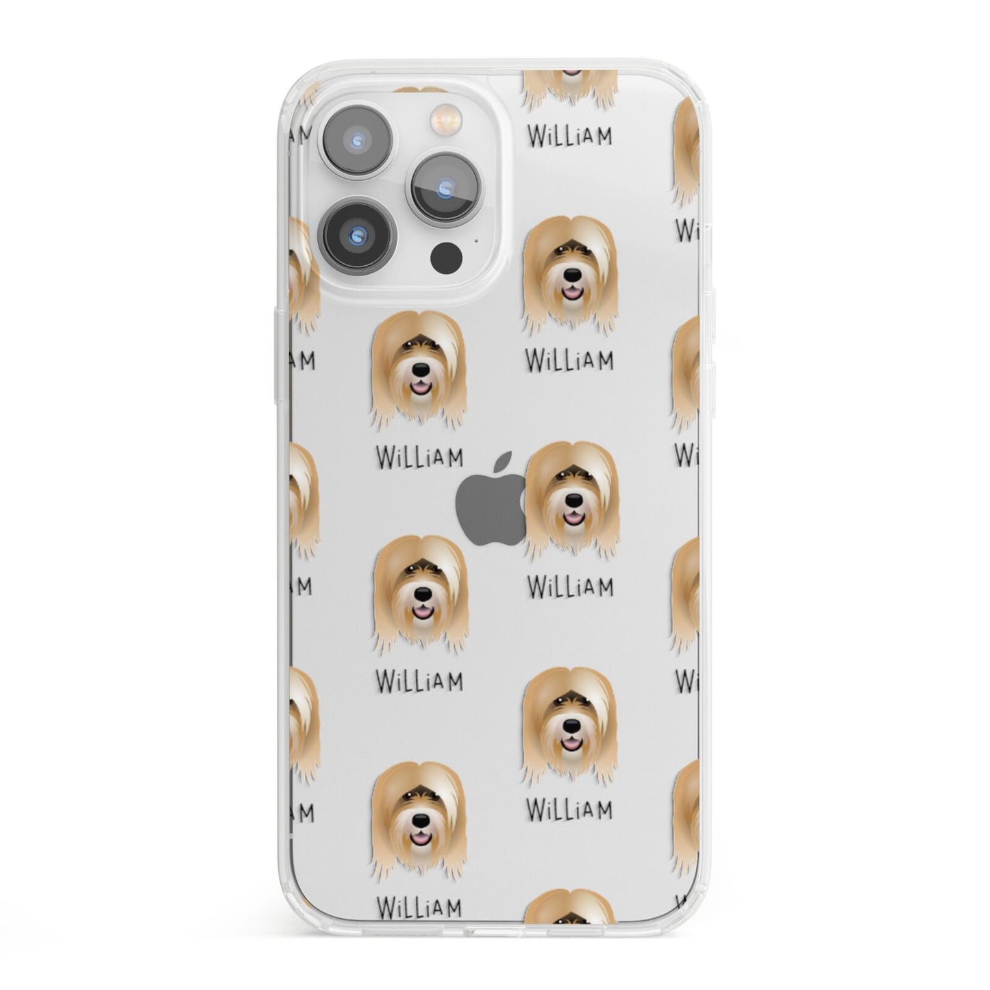 Tibetan Terrier Icon with Name iPhone 13 Pro Max Clear Bumper Case