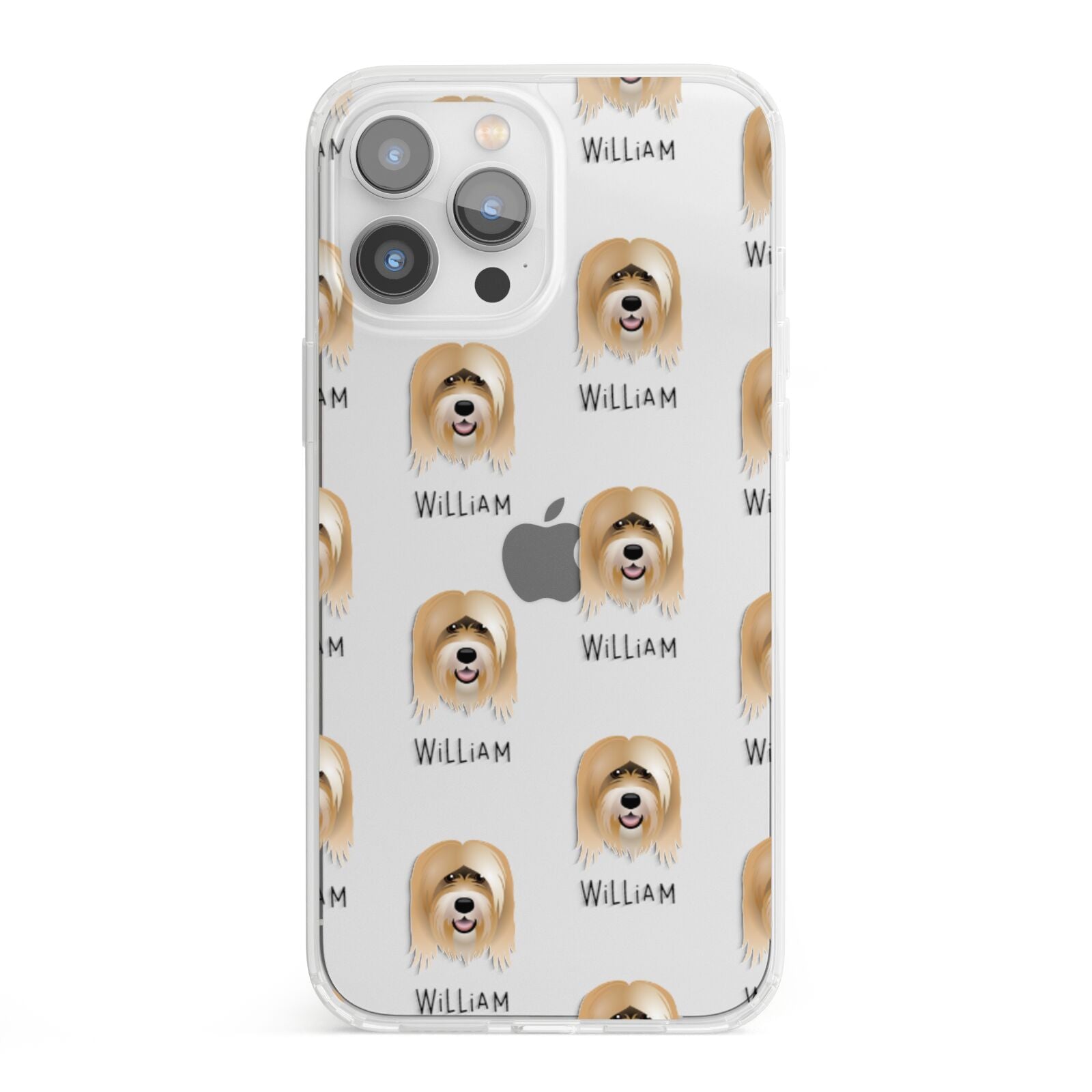 Tibetan Terrier Icon with Name iPhone 13 Pro Max Clear Bumper Case