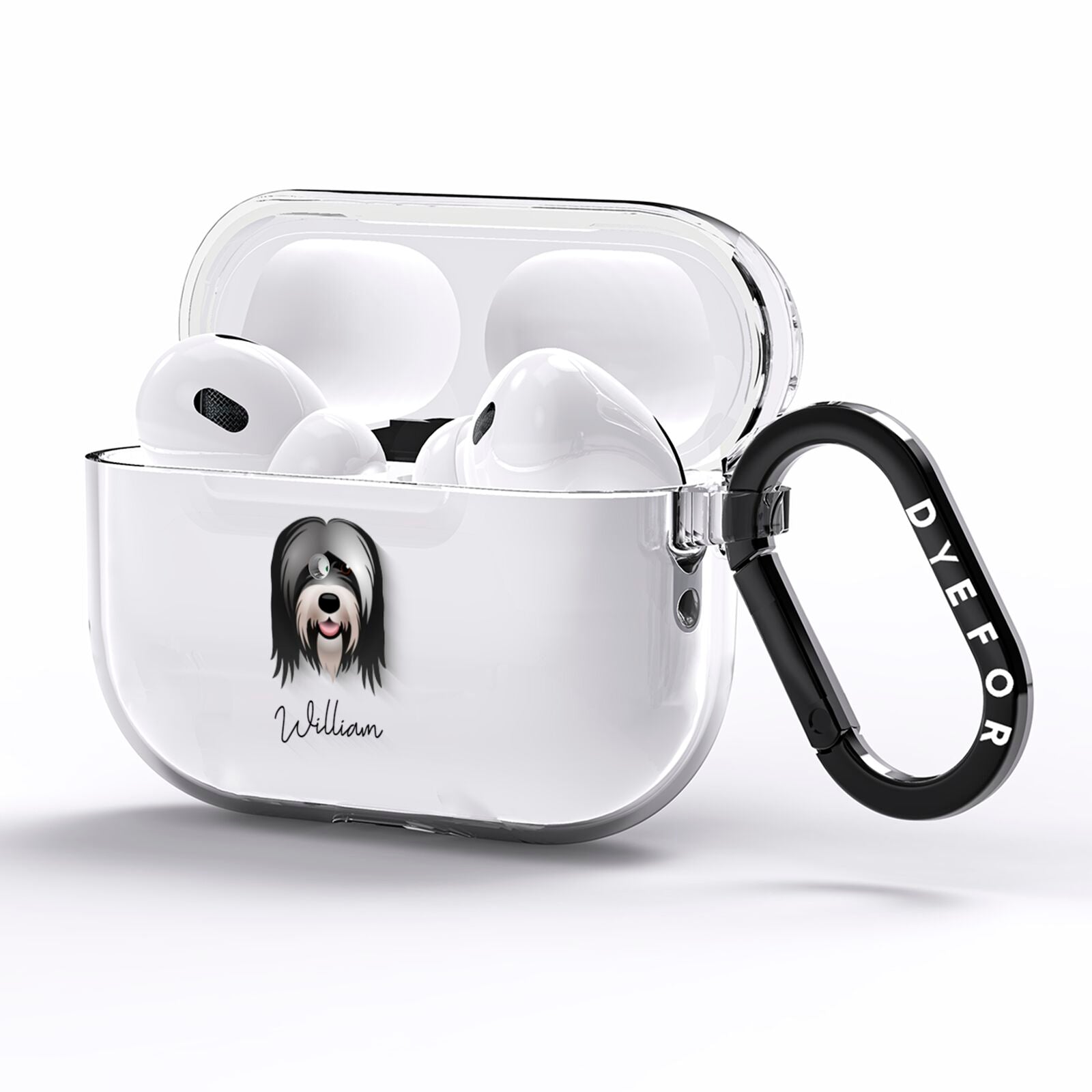 Tibetan Terrier Personalised AirPods Pro Clear Case Side Image
