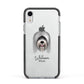 Tibetan Terrier Personalised Apple iPhone XR Impact Case Black Edge on Silver Phone