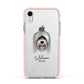 Tibetan Terrier Personalised Apple iPhone XR Impact Case Pink Edge on Silver Phone