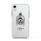 Tibetan Terrier Personalised Apple iPhone XR Impact Case White Edge on Silver Phone