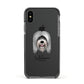 Tibetan Terrier Personalised Apple iPhone Xs Impact Case Black Edge on Black Phone