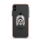 Tibetan Terrier Personalised Apple iPhone Xs Impact Case Pink Edge on Black Phone