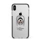 Tibetan Terrier Personalised Apple iPhone Xs Max Impact Case Black Edge on Silver Phone