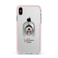 Tibetan Terrier Personalised Apple iPhone Xs Max Impact Case Pink Edge on Silver Phone