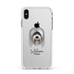 Tibetan Terrier Personalised Apple iPhone Xs Max Impact Case White Edge on Silver Phone
