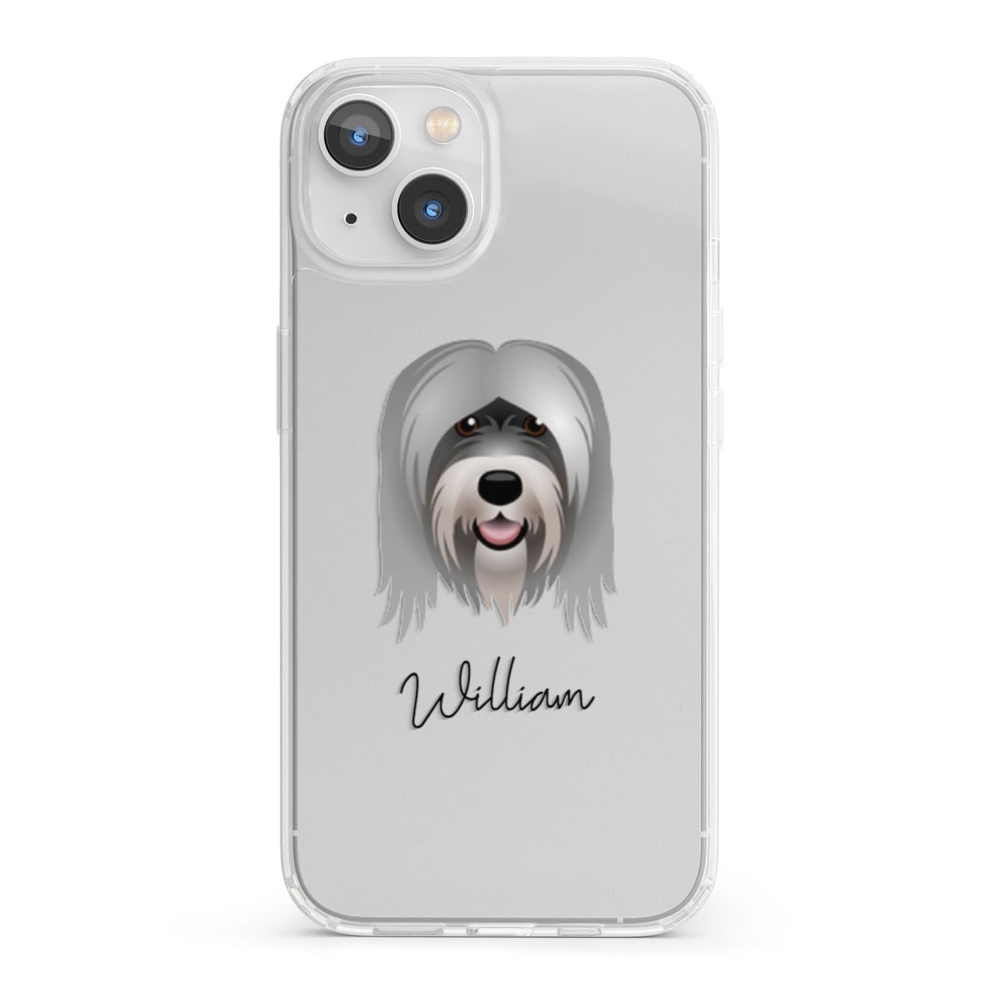 Tibetan Terrier Personalised iPhone 13 Clear Bumper Case