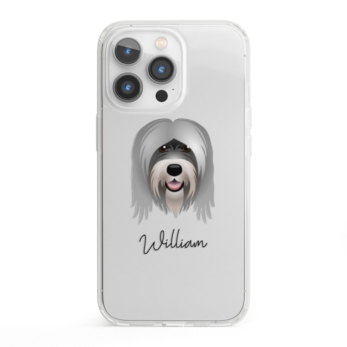 Tibetan Terrier Personalised iPhone 13 Pro Clear Bumper Case