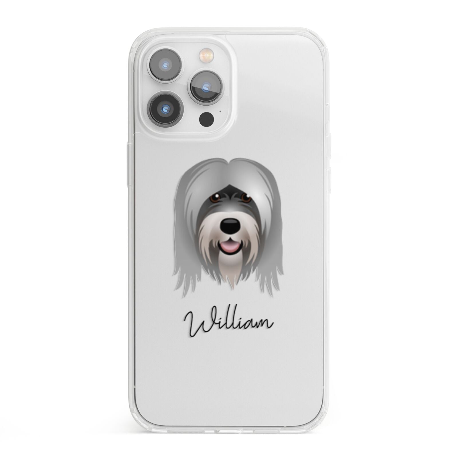 Tibetan Terrier Personalised iPhone 13 Pro Max Clear Bumper Case