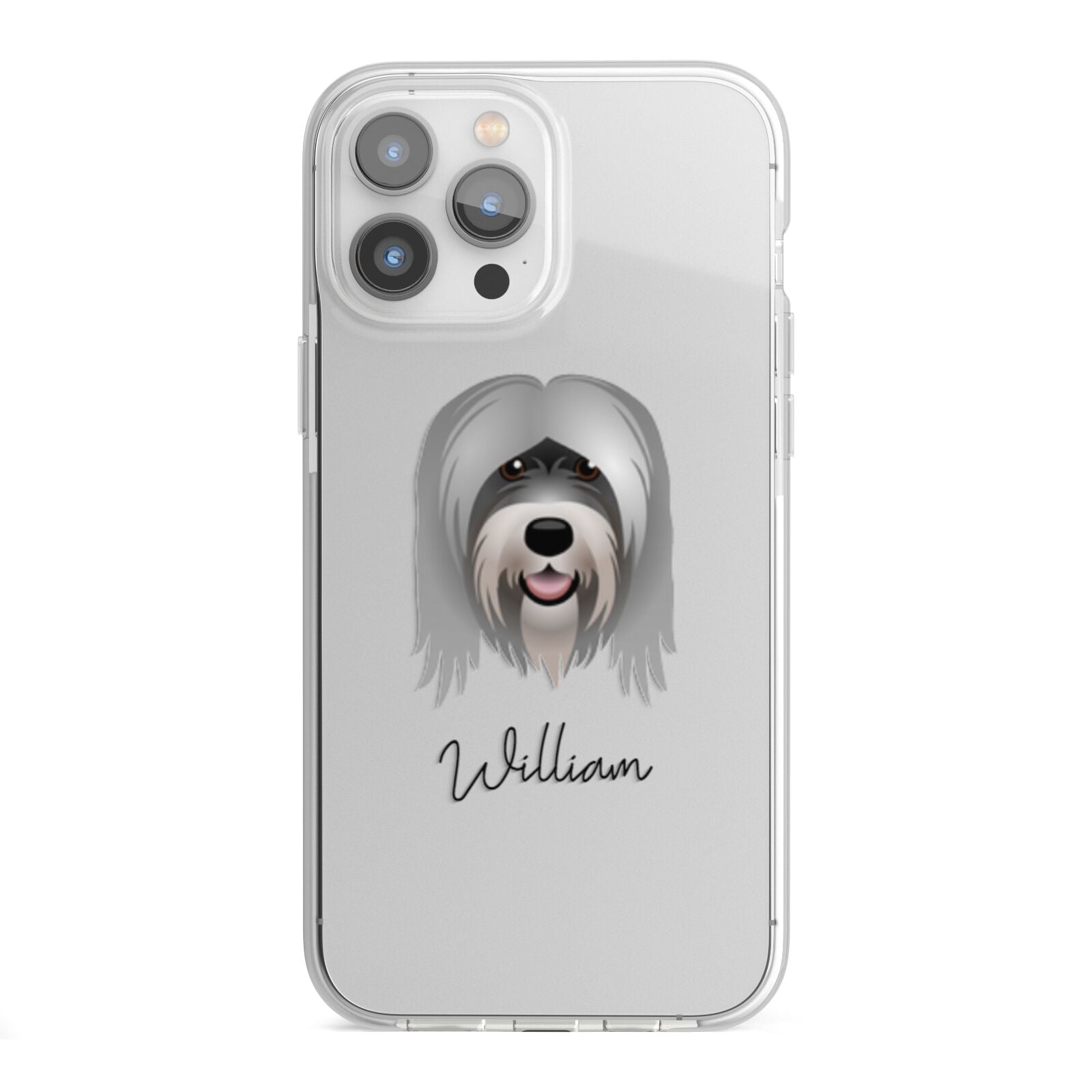 Tibetan Terrier Personalised iPhone 13 Pro Max TPU Impact Case with White Edges