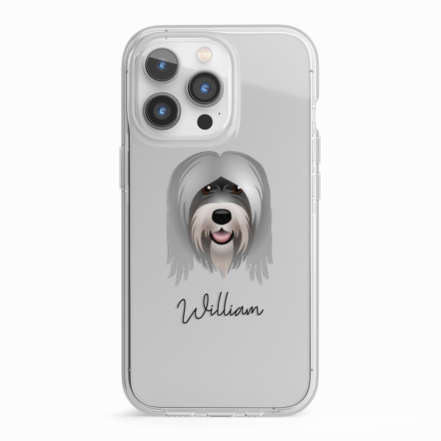 Tibetan Terrier Personalised iPhone 13 Pro TPU Impact Case with White Edges