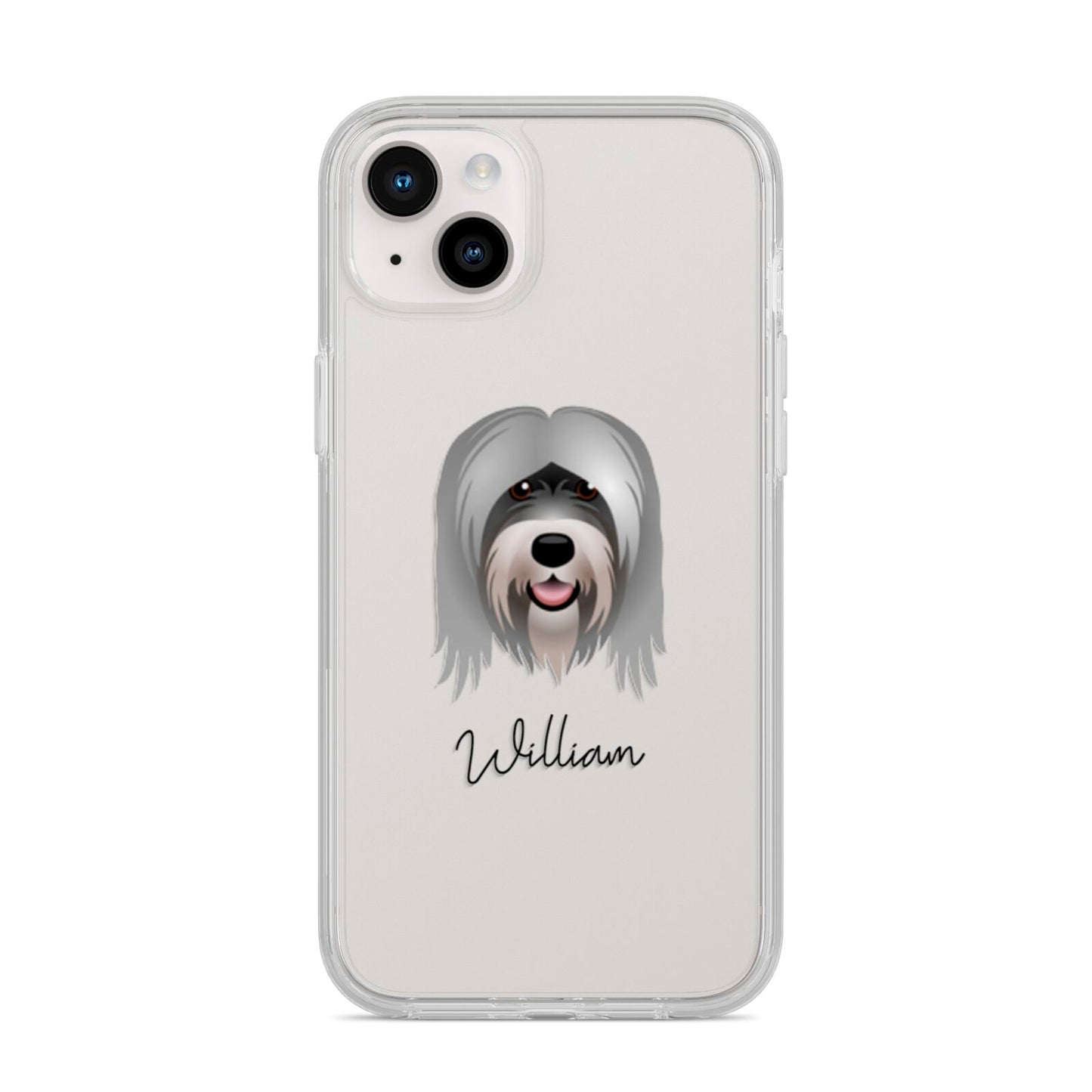 Tibetan Terrier Personalised iPhone 14 Plus Clear Tough Case Starlight