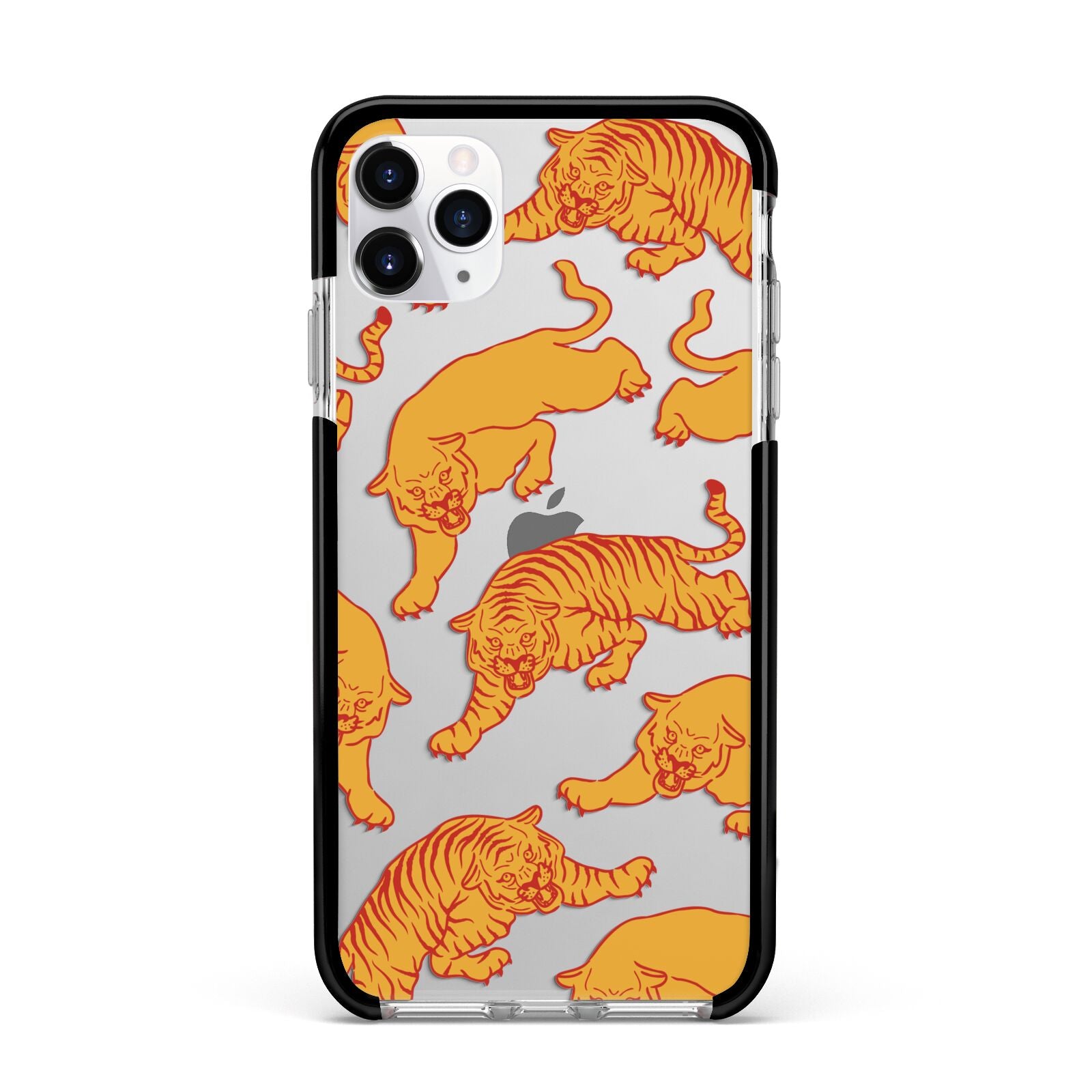 Tiger Apple iPhone 11 Pro Max in Silver with Black Impact Case