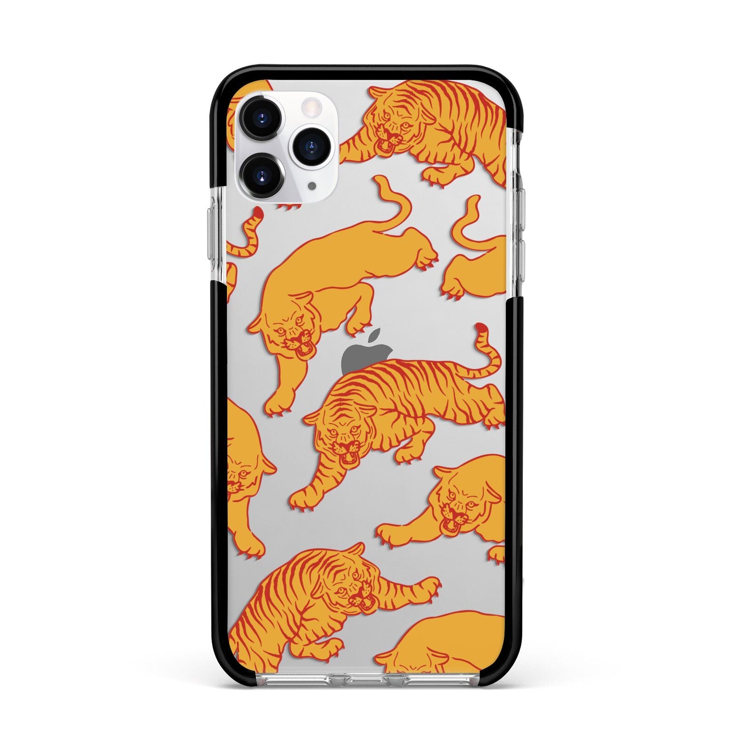 Tiger Apple iPhone 11 Pro Max in Silver with Black Impact Case