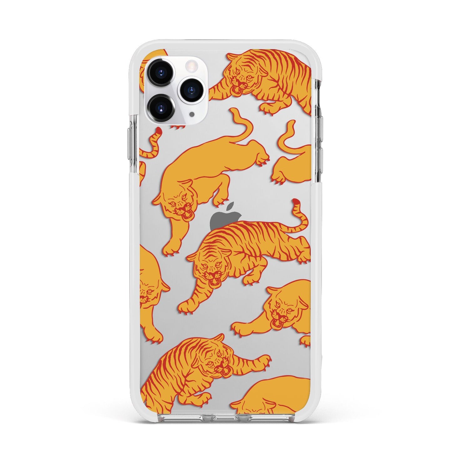 Tiger Apple iPhone 11 Pro Max in Silver with White Impact Case