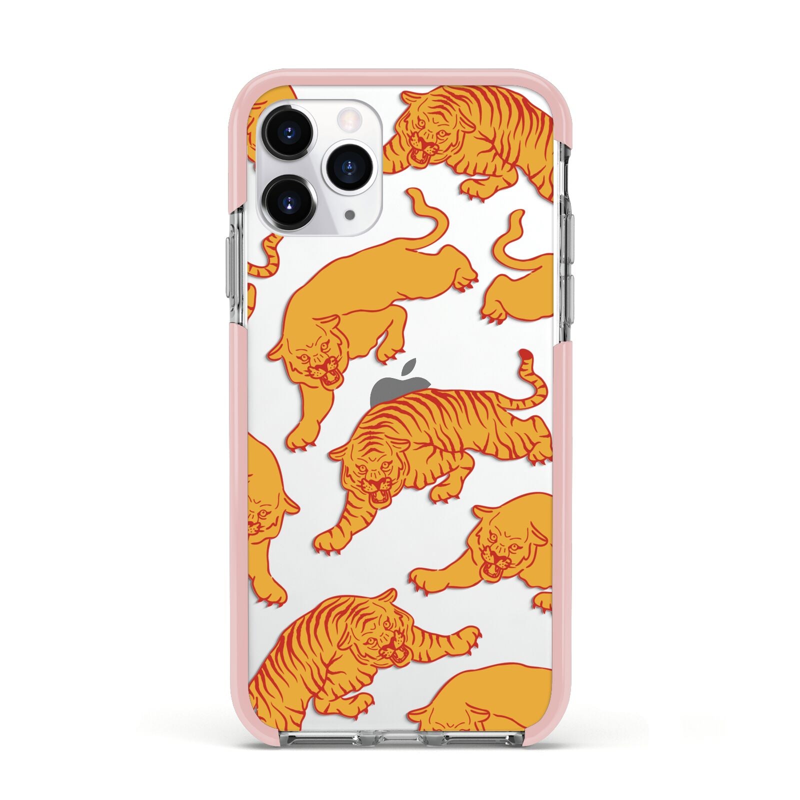 Tiger Apple iPhone 11 Pro in Silver with Pink Impact Case