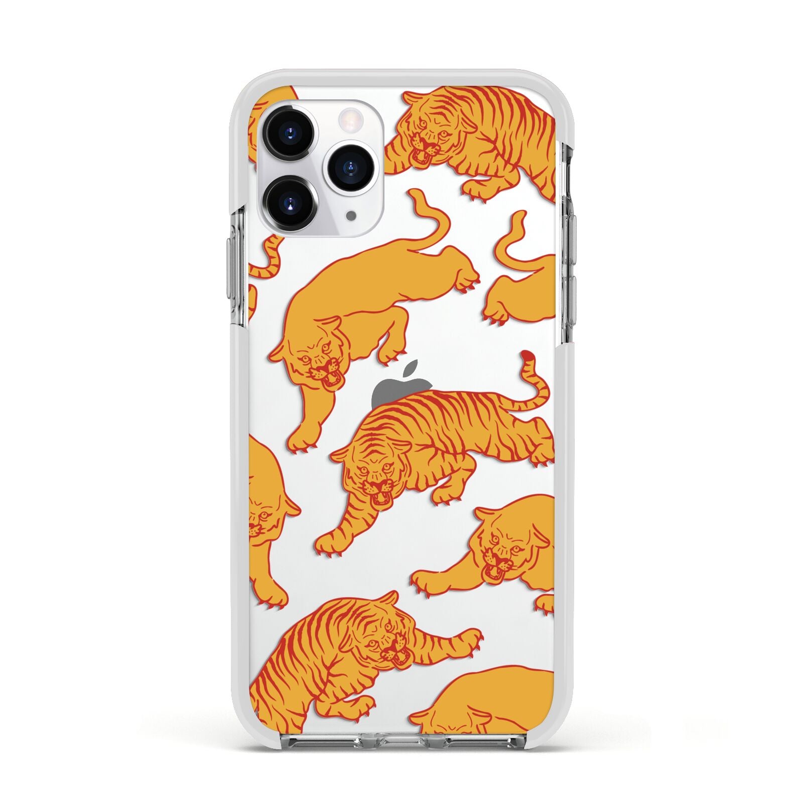 Tiger Apple iPhone 11 Pro in Silver with White Impact Case