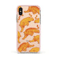 Tiger Apple iPhone Xs Impact Case Pink Edge on Gold Phone