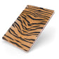 Tiger Print Apple iPad Case on Rose Gold iPad Side View