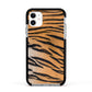 Tiger Print Apple iPhone 11 in White with Black Impact Case