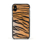 Tiger Print Apple iPhone Xs Impact Case Black Edge on Black Phone