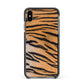Tiger Print Apple iPhone Xs Max Impact Case Black Edge on Black Phone