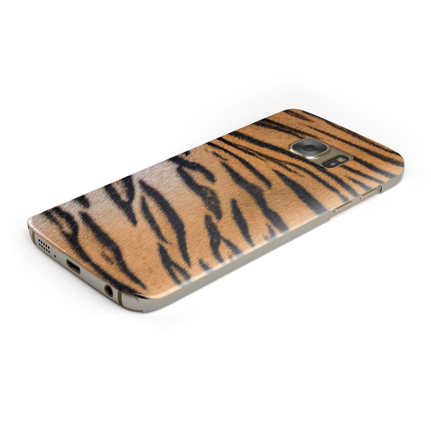 Tiger Print Protective Samsung Galaxy Case Angled Image