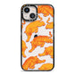 Tiger iPhone 13 Black Impact Case on Silver phone