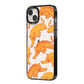 Tiger iPhone 14 Plus Black Impact Case Side Angle on Silver phone