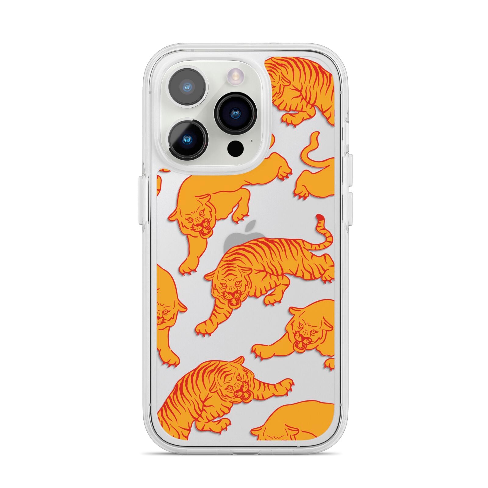 Tiger iPhone 14 Pro Clear Tough Case Silver